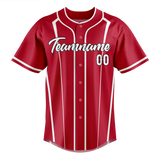 Custom Team Design Red & White Colors Design Sports Baseball Jersey BB00SLC040902