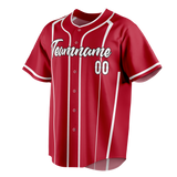 Custom Team Design Red & White Colors Design Sports Baseball Jersey BB00SLC040902