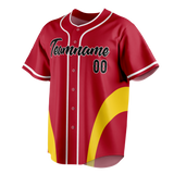 Custom Team Design Maroon & Yellow Colors Design Sports Baseball Jersey BB00SLC090812