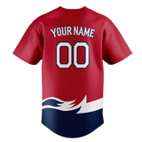 Custom Team Design Red & Navy Blue Colors Design Sports Baseball Jersey BB00SM010918