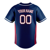 Custom Team Design Navy Blue & Red Colors Design Sports Baseball Jersey BB00SM021809