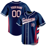 Custom Team Design Navy Blue & Red Colors Design Sports Baseball Jersey BB00SM021809