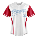 Custom Team Design White & Red Colors Design Sports Baseball Jersey BB00SM030209