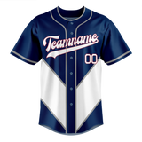 Custom Team Design Navy Blue & White Colors Design Sports Baseball Jersey BB00SM041802