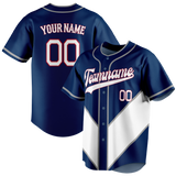 Custom Team Design Navy Blue & White Colors Design Sports Baseball Jersey