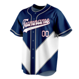 Custom Team Design Navy Blue & White Colors Design Sports Baseball Jersey BB00SM041802