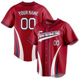 Custom Team Design Red & White Colors Design Sports Baseball Jersey