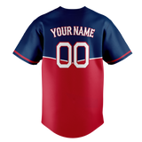 Custom Team Design Navy Blue & Red Colors Design Sports Baseball Jersey BB00SM071809