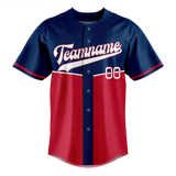 Custom Team Design Navy Blue & Red Colors Design Sports Baseball Jersey BB00SM071809