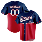 Custom Team Design Navy Blue & Red Colors Design Sports Baseball Jersey BB00SM071809