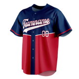 Custom Team Design Navy Blue & Red Colors Design Sports Baseball Jersey BB00SM071809