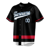 Custom Team Design Black & Red Colors Design Sports Baseball Jersey BB00SM100109