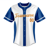 Custom Team Design White & Blue Colors Design Sports Baseball Jersey BB00TBJ020220