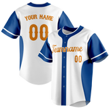 Custom Team Design White & Blue Colors Design Sports Baseball Jersey