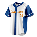 Custom Team Design White & Blue Colors Design Sports Baseball Jersey BB00TBJ020220