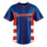 Custom Team Design Blue & Red Colors Design Sports Baseball Jersey BB00TBJ042009