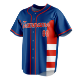 Custom Team Design Blue & Red Colors Design Sports Baseball Jersey BB00TBJ042009