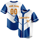 Custom Team Design White & Blue Colors Design Sports Baseball Jersey