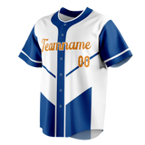 Custom Team Design White & Blue Colors Design Sports Baseball Jersey BB00TBJ070220