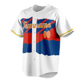 Custom Team Design White & Blue Colors Design Sports Baseball Jersey BB00TBJ080220