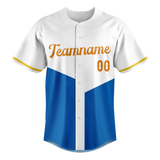 Custom Team Design White & Blue Colors Design Sports Baseball Jersey BB00TBJ100220