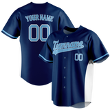 Custom Team Design Navy Blue & White Colors Design Sports Baseball Jersey