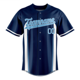 Custom Team Design Navy Blue & White Colors Design Sports Baseball Jersey BB00TBR021802