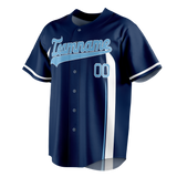 Custom Team Design Navy Blue & White Colors Design Sports Baseball Jersey BB00TBR021802