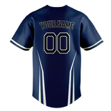 Custom Team Design Navy Blue & White Colors Design Sports Baseball Jersey BB00TBR031802