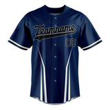 Custom Team Design Navy Blue & White Colors Design Sports Baseball Jersey BB00TBR031802