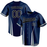 Custom Team Design Navy Blue & White Colors Design Sports Baseball Jersey BB00TBR031802