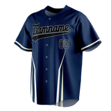 Custom Team Design Navy Blue & White Colors Design Sports Baseball Jersey BB00TBR031802