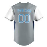 Custom Team Design Gray & Navy Blue Colors Design Sports Baseball Jersey BB00TBR040318