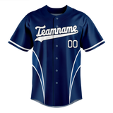 Custom Team Design Navy Blue & White Colors Design Sports Baseball Jersey BB00TBR051802