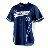 Custom Team Design Navy Blue & White Colors Design Sports Baseball Jersey BB00TBR051802