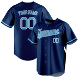 Custom Team Design Navy Blue & Black Colors Design Sports Baseball Jersey