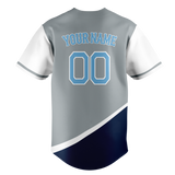 Custom Team Design White & Navy Blue Colors Design Sports Baseball Jersey BB00TBR090218