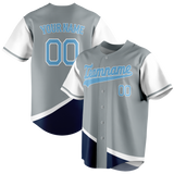 Custom Team Design White & Navy Blue Colors Design Sports Baseball Jersey BB00TBR090218