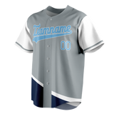 Custom Team Design White & Navy Blue Colors Design Sports Baseball Jersey BB00TBR090218