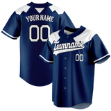 Custom Team Design Navy Blue & White Colors Design Sports Baseball Jersey BB00TBR101802