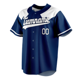 Custom Team Design Navy Blue & White Colors Design Sports Baseball Jersey BB00TBR101802