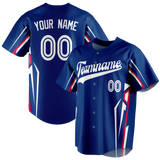 Custom Team Design Royal Blue & White Colors Design Sports Baseball Jersey