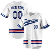 Custom Team Design White & Royal Blue Colors Design Sports Baseball Jersey