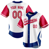 Custom Team Design White & Red Colors Design Sports Baseball Jersey