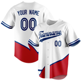 Custom Team Design White & Red Colors Design Sports Baseball Jersey