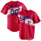 Custom Team Design Red & White Colors Design Sports Baseball Jersey