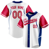 Custom Team Design White & Royal Blue Colors Design Sports Baseball Jersey