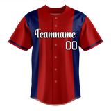 Custom Team Design Red & Royal Blue Colors Design Sports Baseball Jersey BB00WN020919