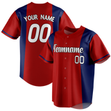 Custom Team Design Red & Royal Blue Colors Design Sports Baseball Jersey