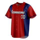 Custom Team Design Red & Royal Blue Colors Design Sports Baseball Jersey BB00WN020919